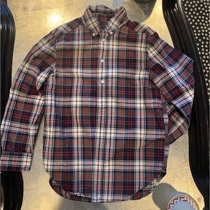 Ralph Lauren plaid long sleeve polo shirt in size M (12) kids